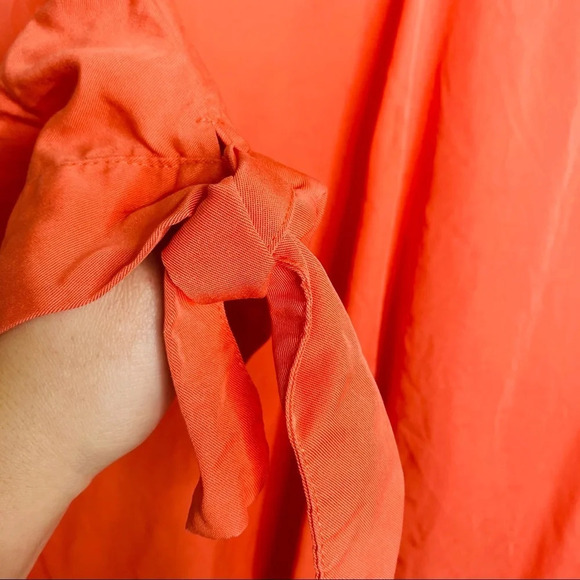 Soft Surroundings Coral Tangerine Cold Shoulder Tencel Shirt Small - Picture 5 of 11